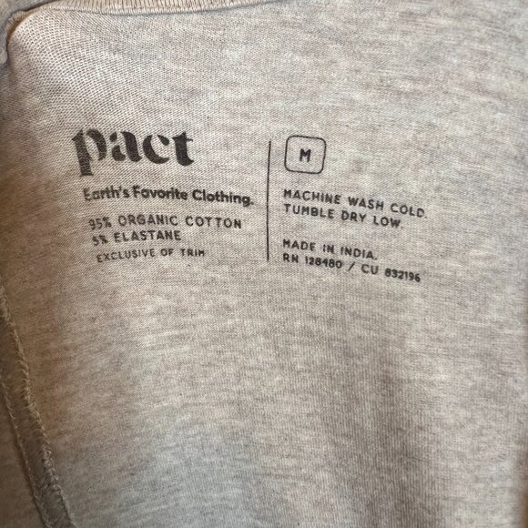 PACT Robe Women Medium Oat Heather Organic Cotton Cool Stretch Lounge Duster - Picture 5 of 5